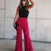 SALT-001 Born With It Faux Suede Wide Leg Pants - Merlot - FINAL SALE