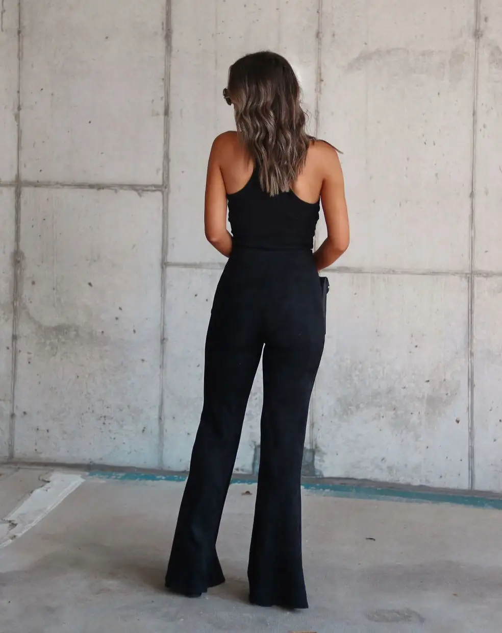 SALT-001 Born With It Faux Suede Wide Leg Pants - Black 4 SALT-001 Born With It Faux Suede Wide Leg Pants - Black - Image 4