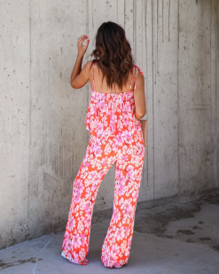 EMOR-001 Jemma Floral Chiffon Plisse Pants - SALE -clothes Sales 8095A4C5 1282 490C ABBD A2CBAB77B5CB