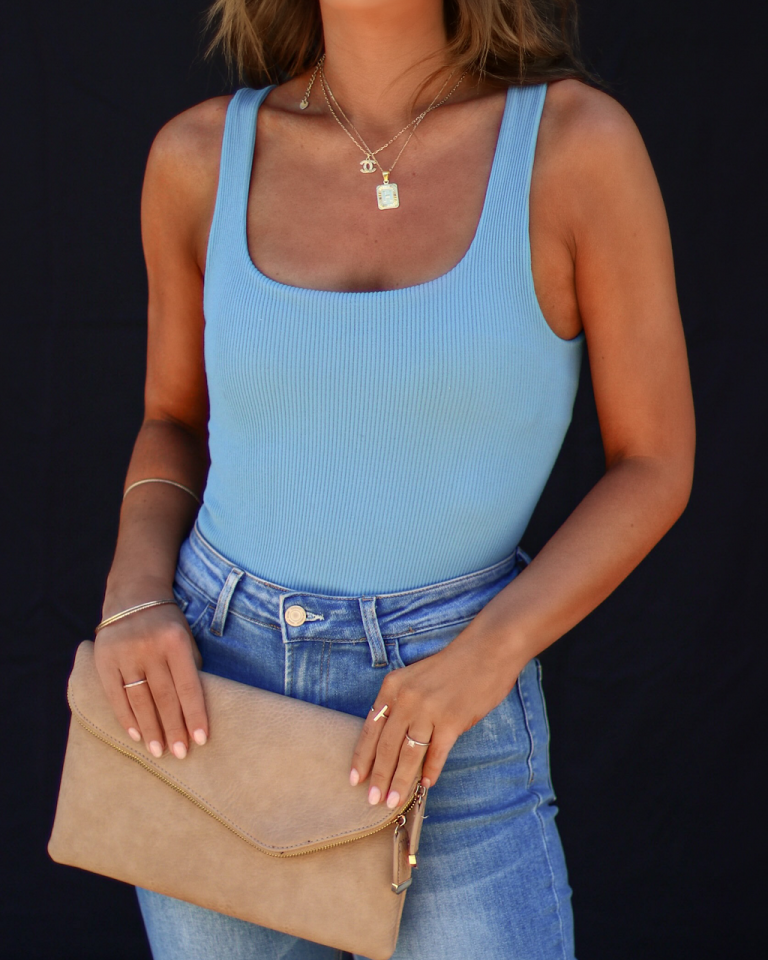 BY T-001 Exceptional One Ribbed Bodysuit - Blue 1 BY T-001 Exceptional One Ribbed Bodysuit - Blue