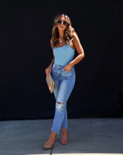 BY T-001 Exceptional One Ribbed Bodysuit - Blue 9 BY T-001 Exceptional One Ribbed Bodysuit - Blue -clothes Sales AA3E8E03 C179 4675 B8B6 EBB388CF865A