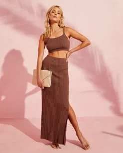 ACOA-001 Kamiya Ribbed Maxi Skirt - Chocolate -clothes Sales ACS30161 CHOCOLATE6335 79a6a7b6 450d 4c48 9ff4 5084a245842e