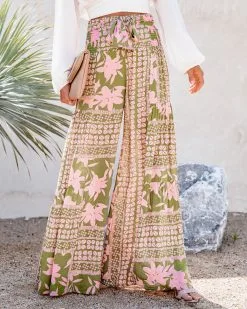 A World To See Floral Tie Front Wide Leg Pants 21 A World To See Floral Tie Front Wide Leg Pants -clothes Sales AWorldToSeeFloralTieFrontWideLegPant29