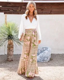 A World To See Floral Tie Front Wide Leg Pants 24 A World To See Floral Tie Front Wide Leg Pants -clothes Sales AWorldToSeeFloralTieFrontWideLegPant52