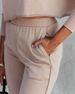 MOD -001 Airport Glam Cotton High Rise Pocketed Pants - Camel - FINAL SALE -clothes Sales AirportGlamCottonCamel78