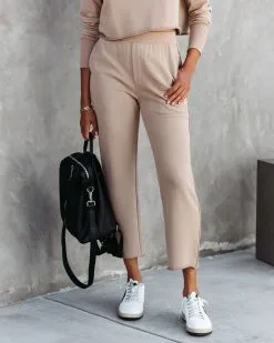 MOD -001 Airport Glam Cotton High Rise Pocketed Pants - Camel - FINAL SALE -clothes Sales AirportGlamCottonCamel87