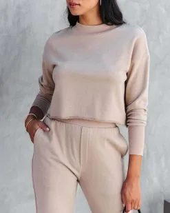 Airport Glam Cotton Mock Neck Long Sleeve Top - Camel - FINAL SALE -clothes Sales AirportGlamCottonCamel97 87af8a94 17e6 4a70 b419 e672f7710a53
