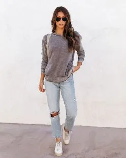 Al Fresco Cotton Blend Knit Pullover - Grey - SALE -clothes Sales AlFrescoCottonBlendKnitPullover Grey 23