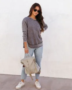 Al Fresco Cotton Blend Knit Pullover - Grey - SALE -clothes Sales AlFrescoCottonBlendKnitPullover Grey 94