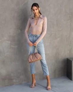 BLUE-001 Alessandra Collared Bodysuit - Light Taupe - FINAL SALE -clothes Sales AlessandraCollaredBodysuit LightTaupe9