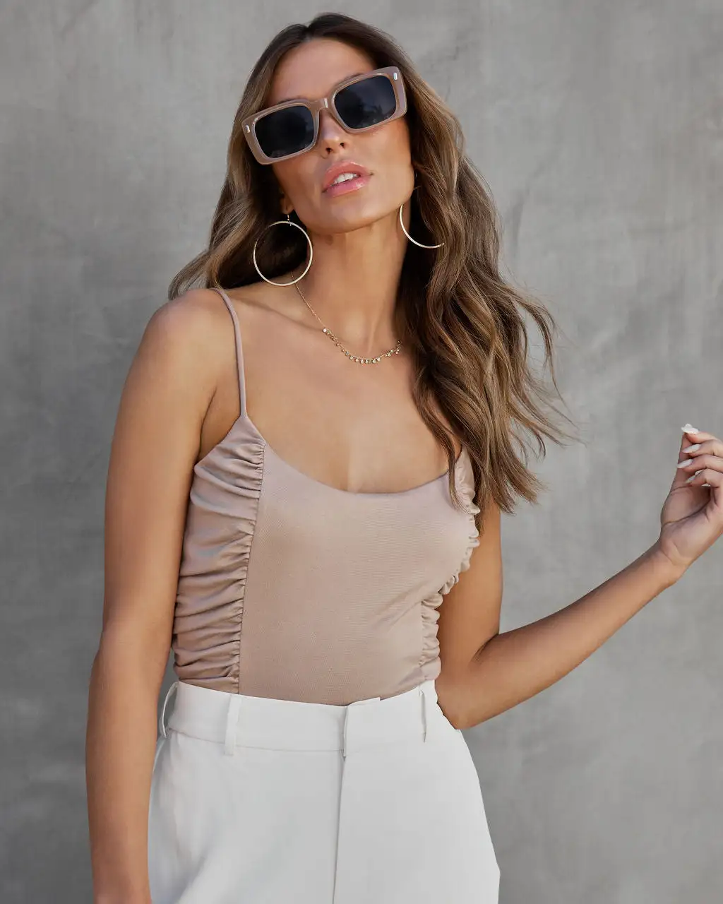 BLUE-001 Alina Ruched Bodysuit - Mocha 7 BLUE-001 Alina Ruched Bodysuit - Mocha - Image 7