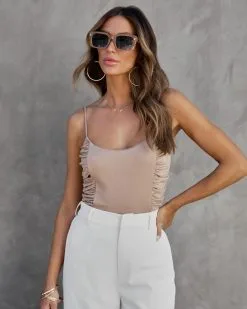 BLUE-001 Alina Ruched Bodysuit - Mocha 12 BLUE-001 Alina Ruched Bodysuit - Mocha -clothes Sales Alinaruchedbodysuitmocha91