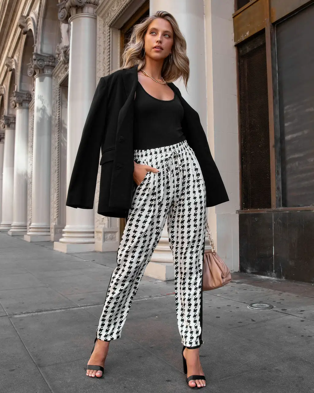 SEE -001 All The Buzz Pocketed Houndstooth Pants - FINAL SALE 2 SEE -001 All The Buzz Pocketed Houndstooth Pants - FINAL SALE - Image 2