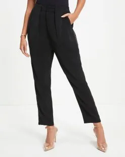 ACOA-001 Always A Party Sequin Contrast Pocketed Pants - Black - FINAL SALE