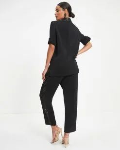 ACOA-001 Always A Party Sequin Contrast Pocketed Pants - Black - FINAL SALE -clothes Sales Always A Party Sequin Contrast Blazer Black 0480 5f2c78ba 159c 4498 b5d8 93b705f1c771