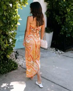 DRES-001 Annika Satin Marble Sarong Skirt -clothes Sales AnnikaSet 13