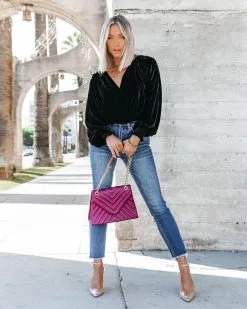 SALT-001 Bevie Velvet Long Sleeve Bodysuit - Black - FINAL SALE -clothes Sales BevieLongSleeveVelvetBodysuitBlack39.cr2 1