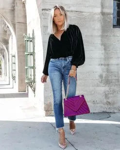 SALT-001 Bevie Velvet Long Sleeve Bodysuit - Black - FINAL SALE -clothes Sales BevieLongSleeveVelvetBodysuitBlack39.cr2 13