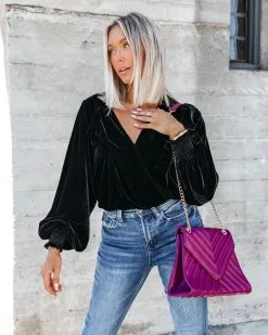 SALT-001 Bevie Velvet Long Sleeve Bodysuit - Black - FINAL SALE -clothes Sales BevieLongSleeveVelvetBodysuitBlack39.cr2 20