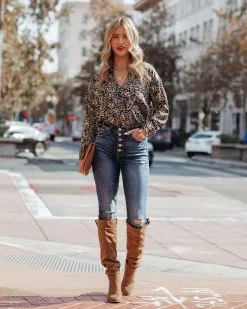 Bexlee Satin Collared Leopard Blouse - LAST CHANCE 17 Bexlee Satin Collared Leopard Blouse - LAST CHANCE -clothes Sales Bexleesatincollaredleopardblouse 10