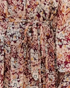 Black Cherry Floral Metallic Smocked Midi Dress - FINAL SALE -clothes Sales Blackcherryfloralmetallicsmockedmididress 8