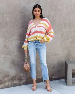 Blissful Day Stripe Button Front Cardigan - FINAL SALE -clothes Sales BlissfulDayStripeButtonFrontCardigan 6