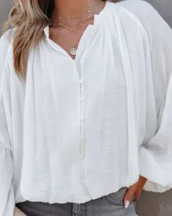 FATE-001 Bodhi Balloon Sleeve Button Up Top - White - FINAL SALE -clothes Sales BodhiBalloonSleeveButtonUpTopWhite76