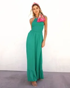 Bohdi Smocked Halter Pocketed Jumpsuit - Green 13 Bohdi Smocked Halter Pocketed Jumpsuit - Green -clothes Sales BohdiSmockedHalterPocketedJumpsuit Green201001