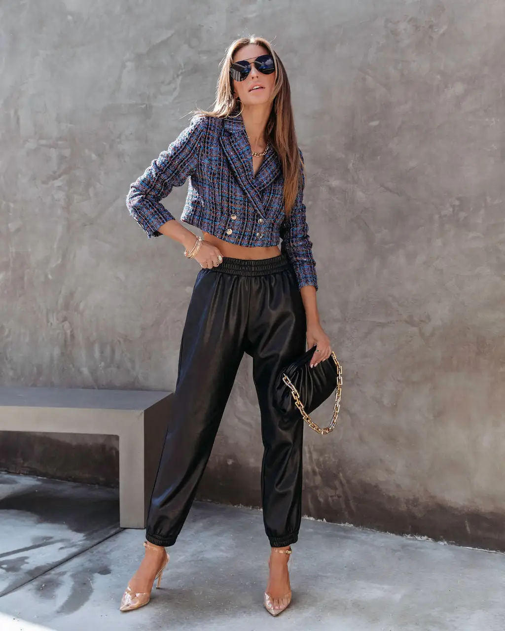 FORE-001 Breaking The Rules Tweed Crop Blazer - Purple Multi - FINAL SALE 5 FORE-001 Breaking The Rules Tweed Crop Blazer - Purple Multi - FINAL SALE - Image 5