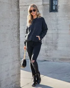 Breathe And Reboot Cotton Blend Sweatshirt - Black - FINAL SALE 10 Breathe And Reboot Cotton Blend Sweatshirt - Black - FINAL SALE -clothes Sales BreatheAndRebootCottonBlendSweatshirt Black4.CR2 3