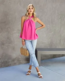 Briella Halter Top - Hot Pink -clothes Sales Briellehaltertophotpink2000851