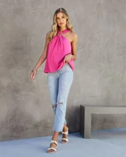 Briella Halter Top - Hot Pink -clothes Sales Briellehaltertophotpink7100881