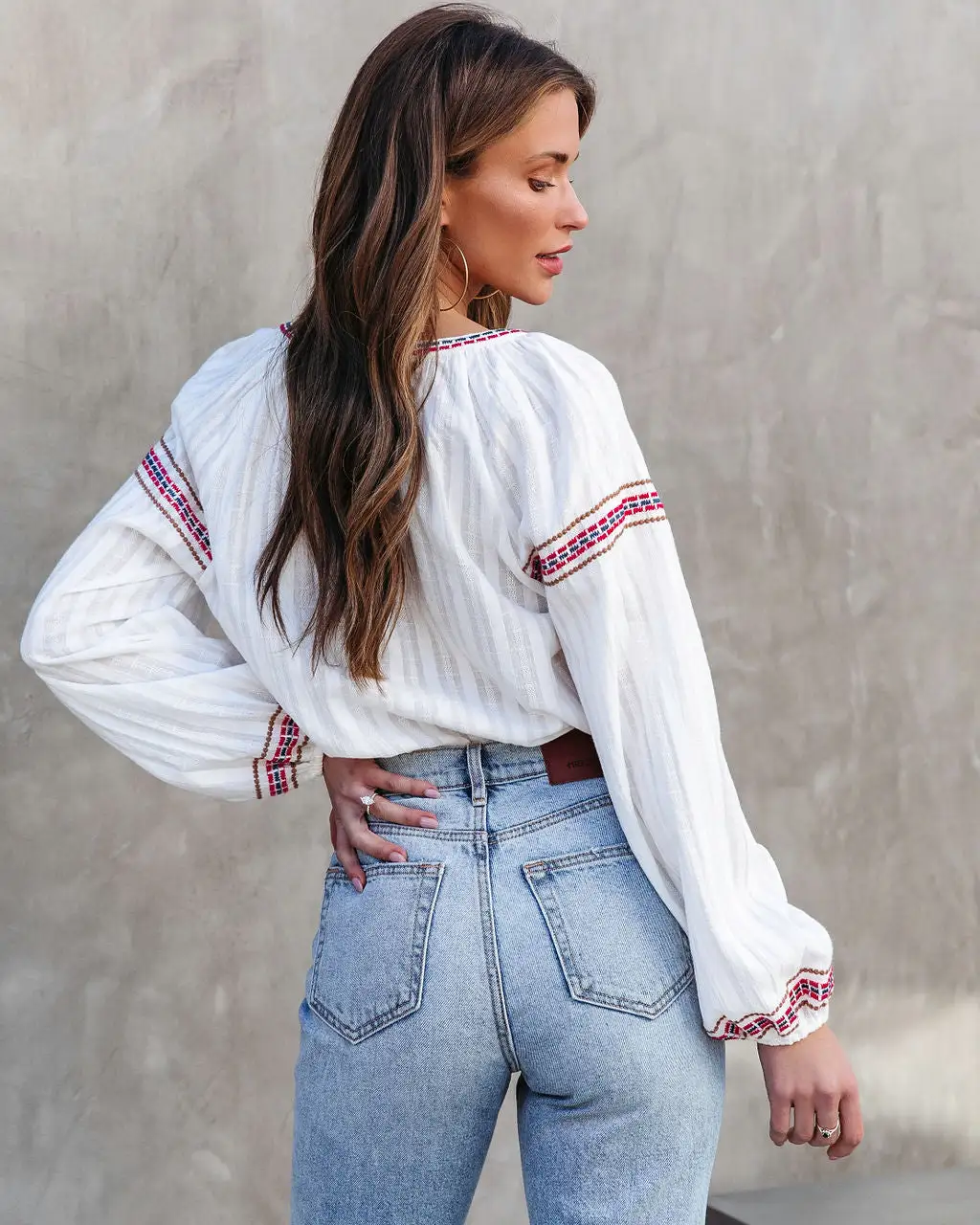 Brienne Floral Embroidered Cotton Top - SALE 4 Brienne Floral Embroidered Cotton Top - SALE - Image 4