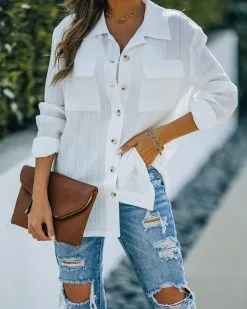Winslow Textured Button Down Top - White - FINAL SALE -clothes Sales CanonEOS5DMarkIII5760x3840 000233
