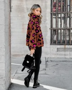 Carmella Leopard Pocketed Teddy Jacket - FINAL SALE -clothes Sales CarmellaLeopardPocketedTeddyJacket 22.cr2 5