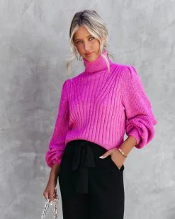 Charlene Knit Turtleneck Sweater - Orchid - FINAL SALE
