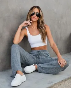 MONO-001 Chill Out Sunday Pocketed Wide Leg Drawstring Pants - Heather Grey - SALE -clothes Sales ChillOutSundayPocketedWideLegDrawstringPants HeatherGrey76