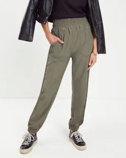 VERY-001 Chill Out Days Pocketed Jogger Pants - Olive - FINAL SALE