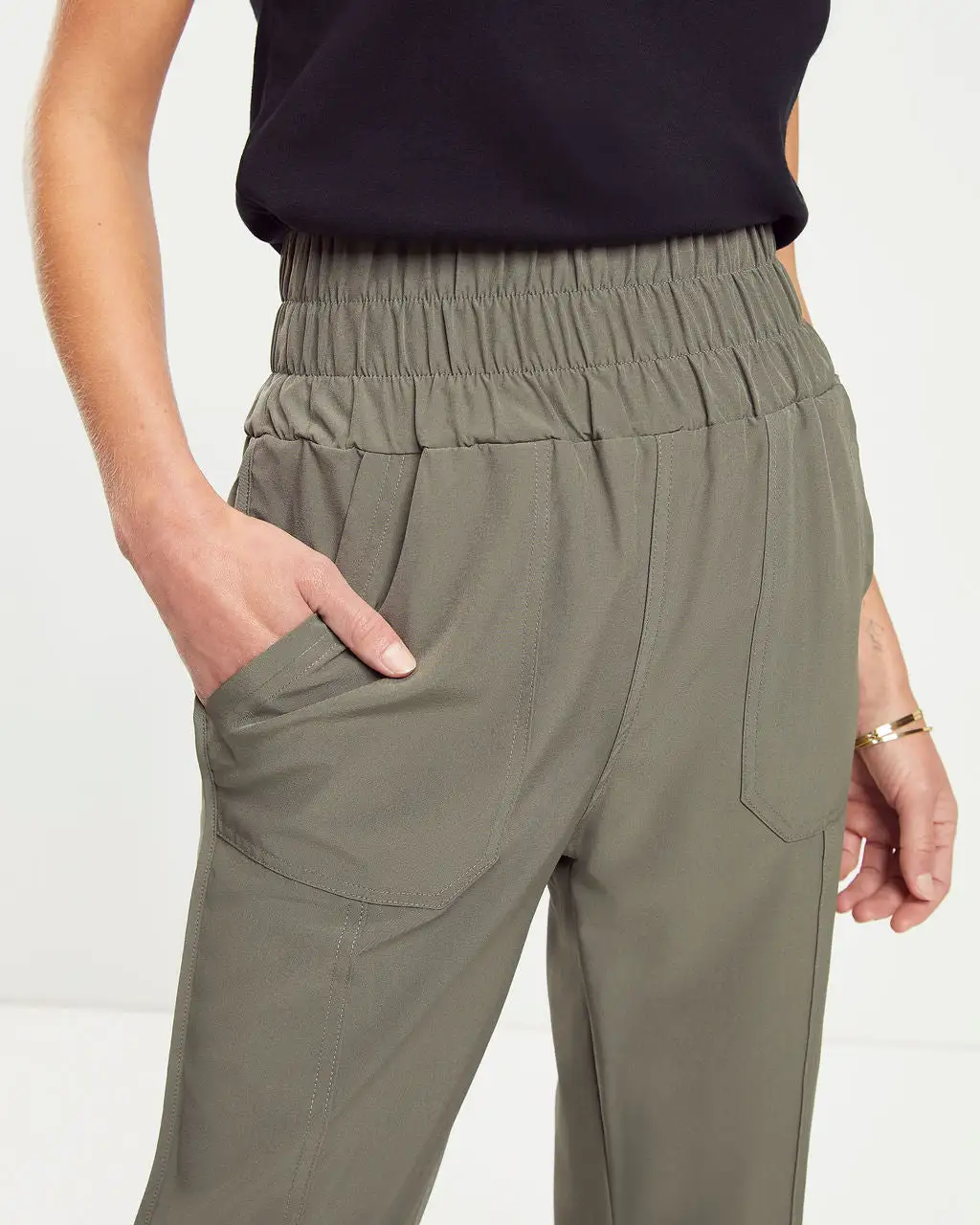 VERY-001 Chill Out Days Pocketed Jogger Pants - Olive - FINAL SALE 2 VERY-001 Chill Out Days Pocketed Jogger Pants - Olive - FINAL SALE - Image 2