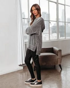 Chill Out Saturday Oversized Mineral Wash Hooded Sweatshirt - Charcoal - FINAL SALE -clothes Sales Chilloutsatrudayoversizedmineralwashhoodedseatshirtcharcoal44