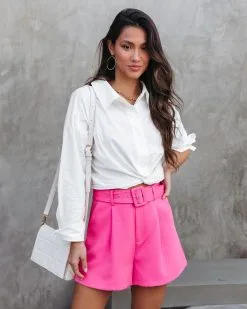 SALT-001 Collins Avenue Pocketed High Waisted Belted Shorts - Pink - FINAL SALE 12 SALT-001 Collins Avenue Pocketed High Waisted Belted Shorts - Pink - FINAL SALE -clothes Sales CollinsAvenuePocketedHighWaistedBeltedShorts Pink81