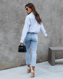 Connecticut Striped Rolled Hem Collared Shirt - SALE -clothes Sales ConnecticutStripedRolledHemCollaredShirt18