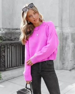 Cool Kind Knit Pullover Sweater - Magenta - FINAL SALE 11 Cool Kind Knit Pullover Sweater - Magenta - FINAL SALE -clothes Sales Coolkindknitpulloversweatermagenta189