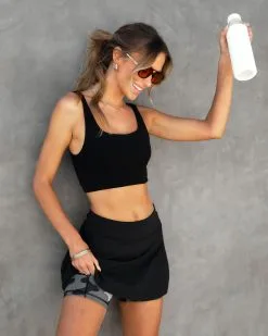 MONO-001 Court Side Skort - Black/Camo - SALE