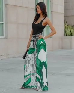 SALT-001 Curacao Palazzo Palm Pants - FINAL SALE