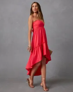 Jorga Strapless Midi Dress - Coral 10 Jorga Strapless Midi Dress - Coral -clothes Sales D32327MVV CORAL 12493