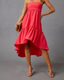 Jorga Strapless Midi Dress - Coral 9 Jorga Strapless Midi Dress - Coral -clothes Sales D32327MVV CORAL 12513
