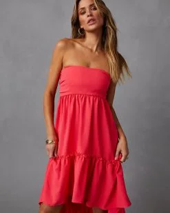 Jorga Strapless Midi Dress - Coral 11 Jorga Strapless Midi Dress - Coral -clothes Sales D32327MVV CORAL 12526