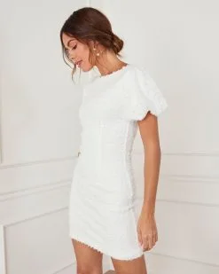 Julissa Textured Mini Dress - White 11 Julissa Textured Mini Dress - White -clothes Sales D3480 WHITE 15426