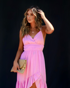 Maribeth Ruffle Hem Midi Dress - Pink 9 Maribeth Ruffle Hem Midi Dress - Pink -clothes Sales D4606BB8 D178 4A3C 9A98 AA47D595485B